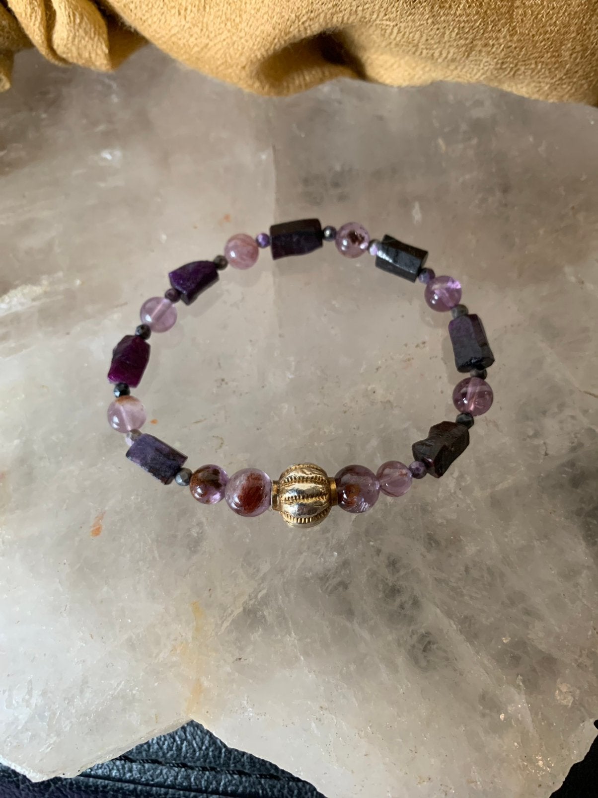 Sugiliet auraliet zilver hoge trilling healing zeldzaam, Met bedels of kralen, Paars, Magnolia11, Nieuw
