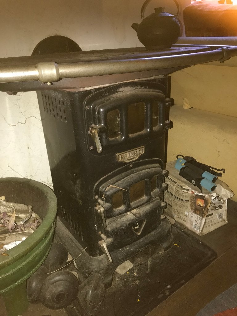 oude kolen/hout kachel, Ophalen, Gebruikt, Houtkachel, Vrijstaand