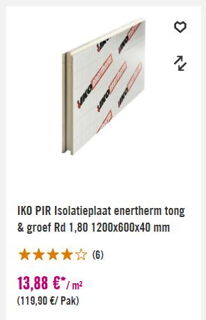 PIR isolatieplaat, Overige materialen, 4 tot 8 cm, Nieuw, Minder dan 5 m²