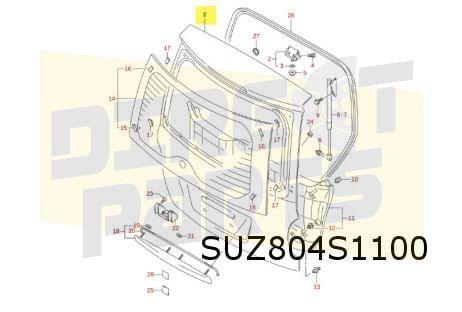 Suzuki SX4 achterklep (te spuiten) (4/06-12/14) Origineel! 6, -, Nieuw, Ophalen of Verzenden, Achter