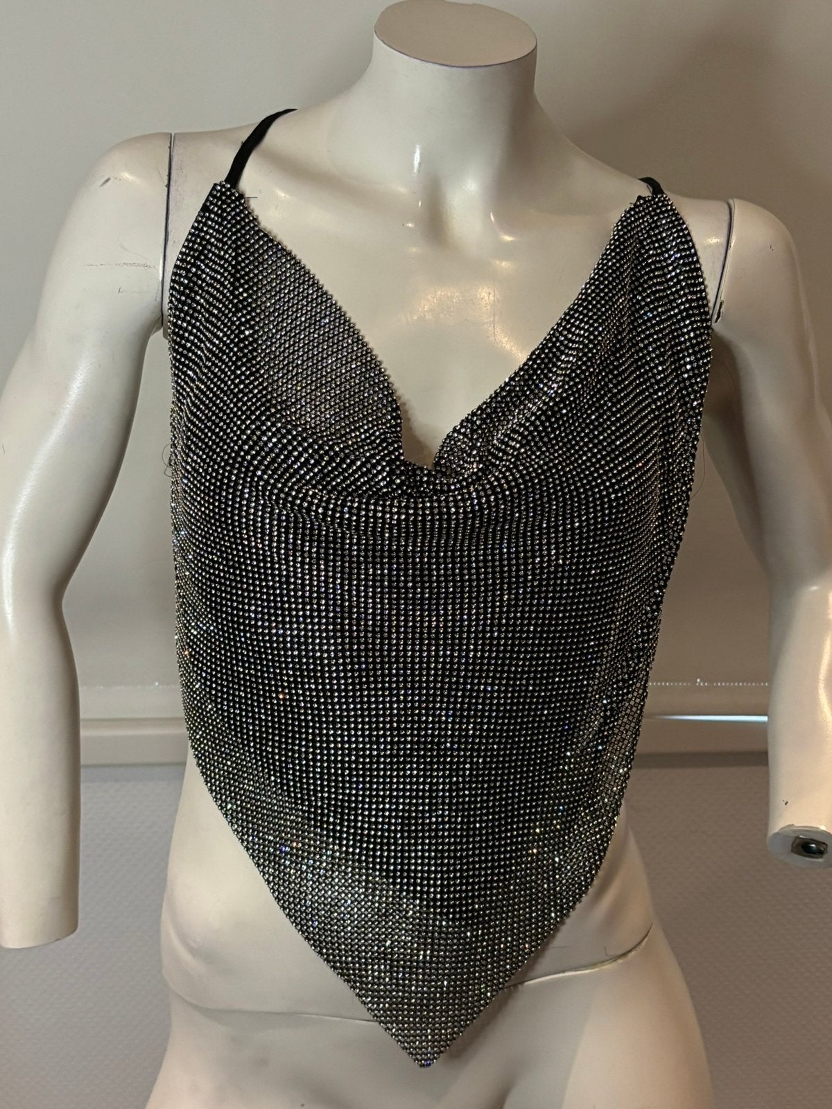Prachtige glitterende top van metaal en steentjes,, Kleding | Dames, Tops, Overige kleuren, ., Ophalen of Verzenden, Zo goed als nieuw