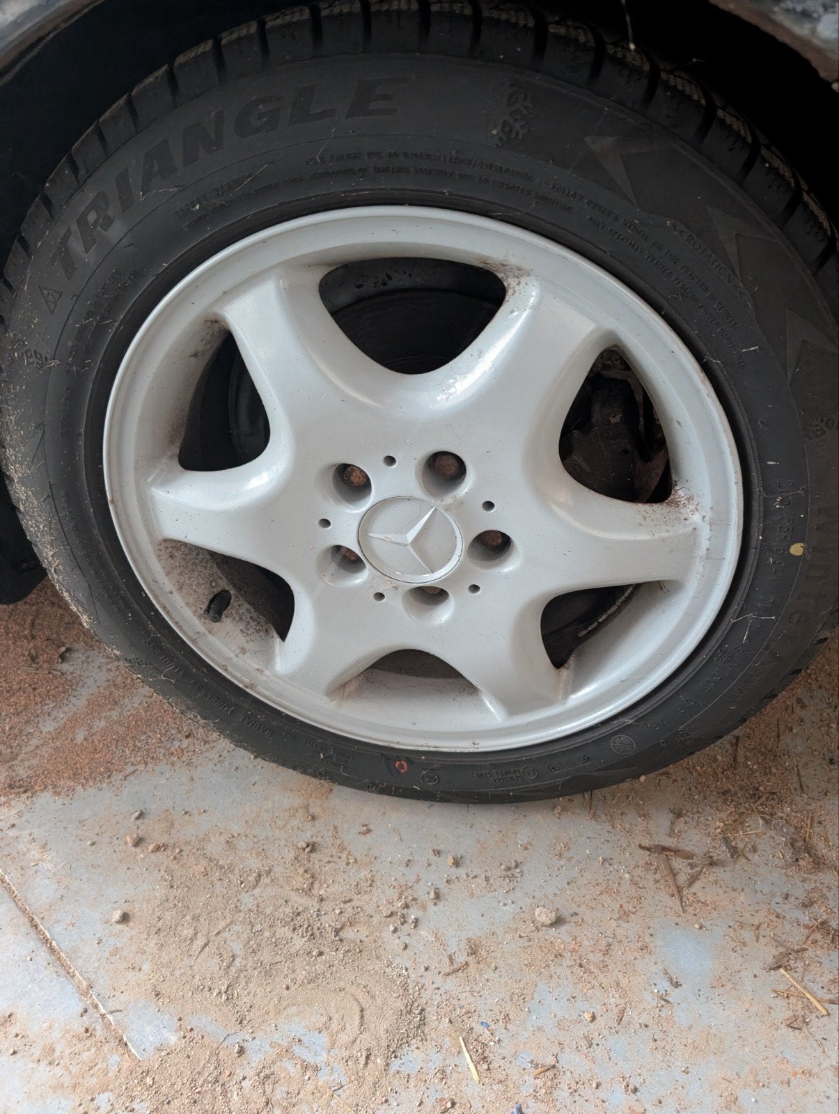 Mercedes-Benz velgen met winterbanden - 16 inch, Ophalen, Gebruikt, 16 inch, Banden en Velgen