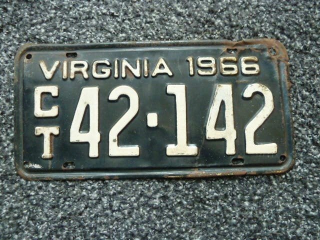 Kentekenplaat licenseplate Virginia 1966 USA, Verzenden, Gebruikt, Auto's