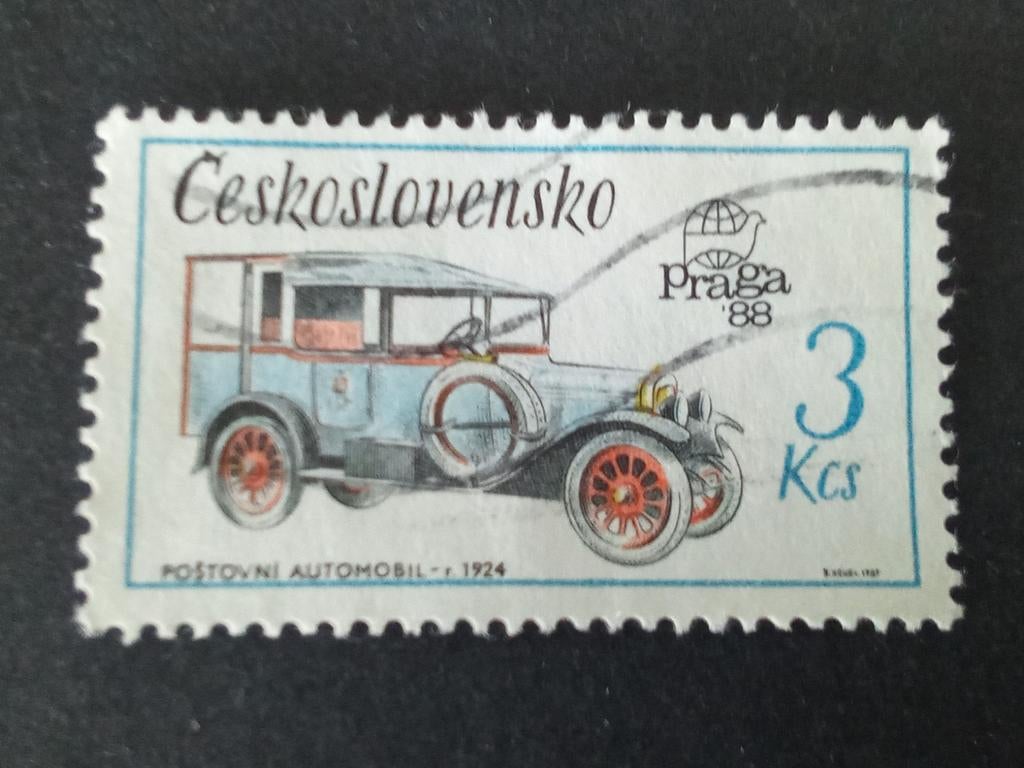 Tsjechoslowakije 129 - Postauto 1924, Verzenden, Gestempeld, Auto's
