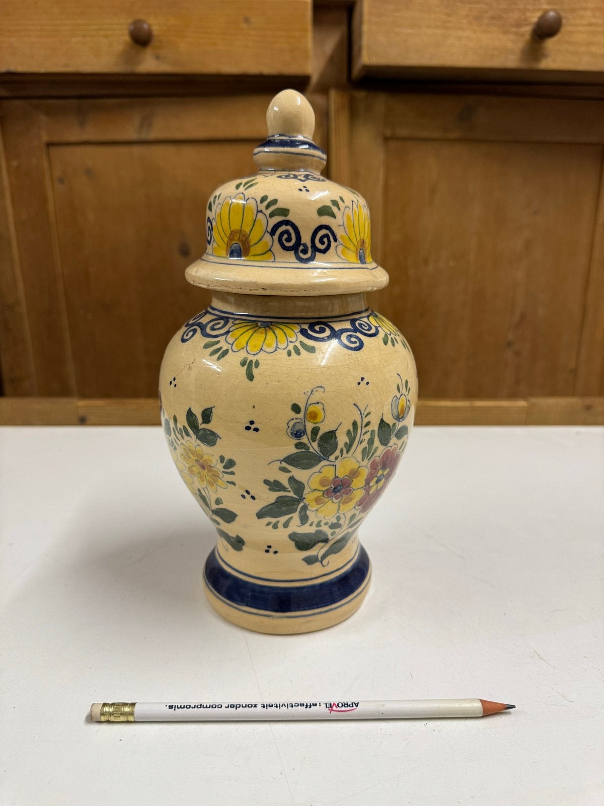 Antieke Delfts Blauwe Pot met deksel., Ophalen