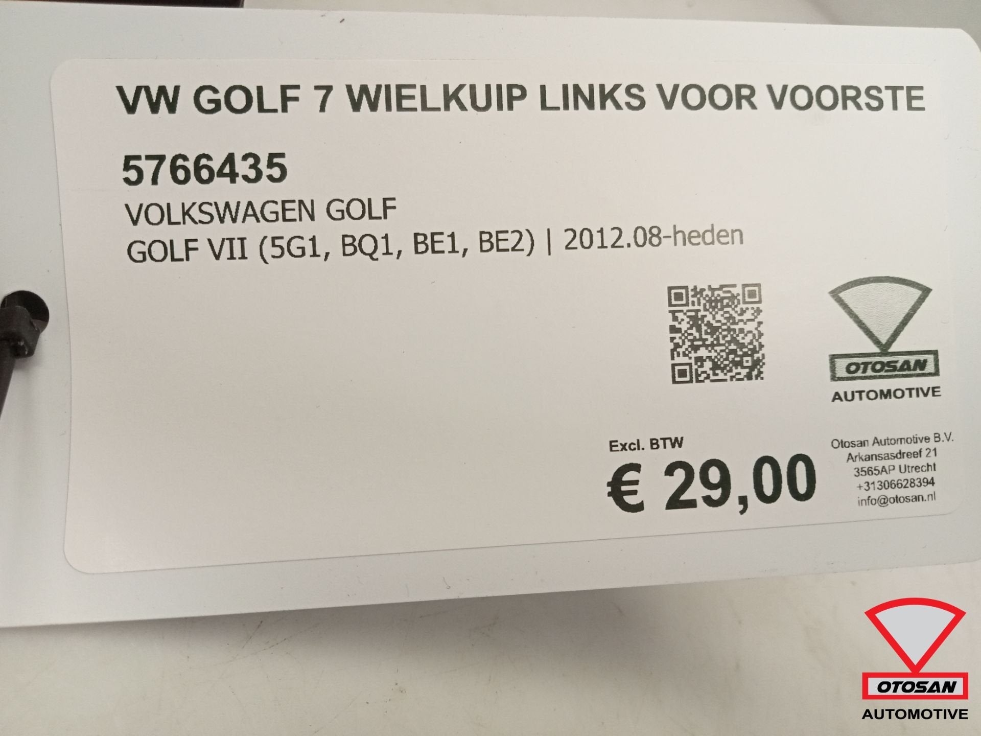 VW Golf 7 Wielkuip Modderkuip Links Voor Voorste Deel Nieuw, Auto-onderdelen, Gebruikt, Volkswagen, Volkswagen AG, Links