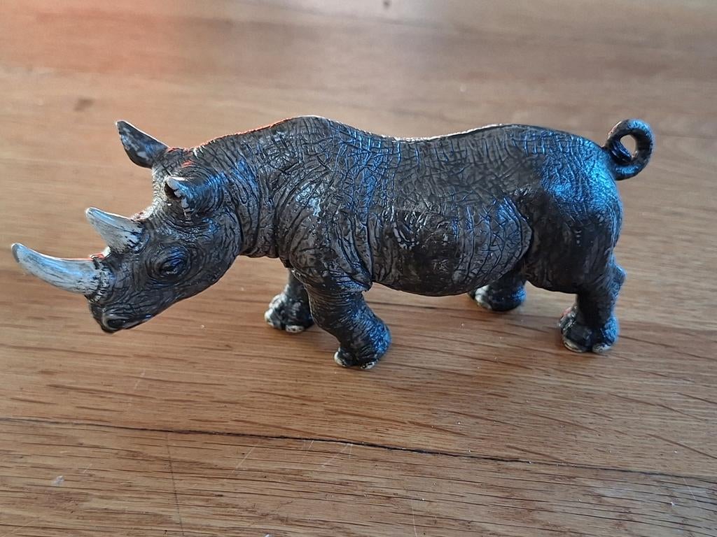Schleich zwarte neushoorn figuur,, Ophalen of Verzenden, Zo goed als nieuw, Jongen of Meisje