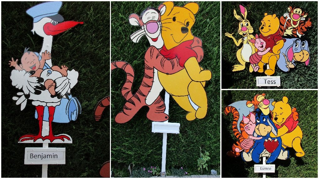Geboorteborden o.a Geboortebord Winnie The Pooh en vriendjes, Ophalen, Nieuw, Geboortebord
