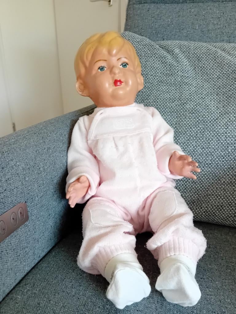 pop van papier maché uit de jaren 60, Verzamelen, Poppen, Ophalen of Verzenden, Gebruikt, Overige typen