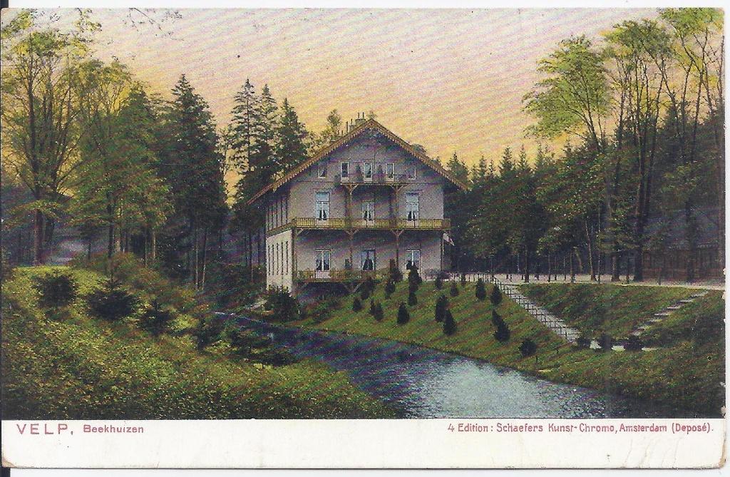 A9 Oude Gelopen Ansichtkaart Velp Beekhuizen, Ophalen of Verzenden, 1920 tot 1940, Gelopen, Gelderland