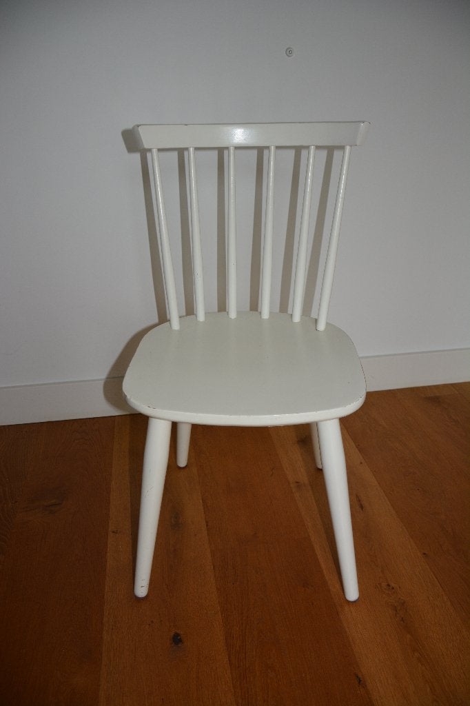 Witte houten keukenstoel, Huis en Inrichting, Ophalen, Gebruikt, Wit, Landelijk