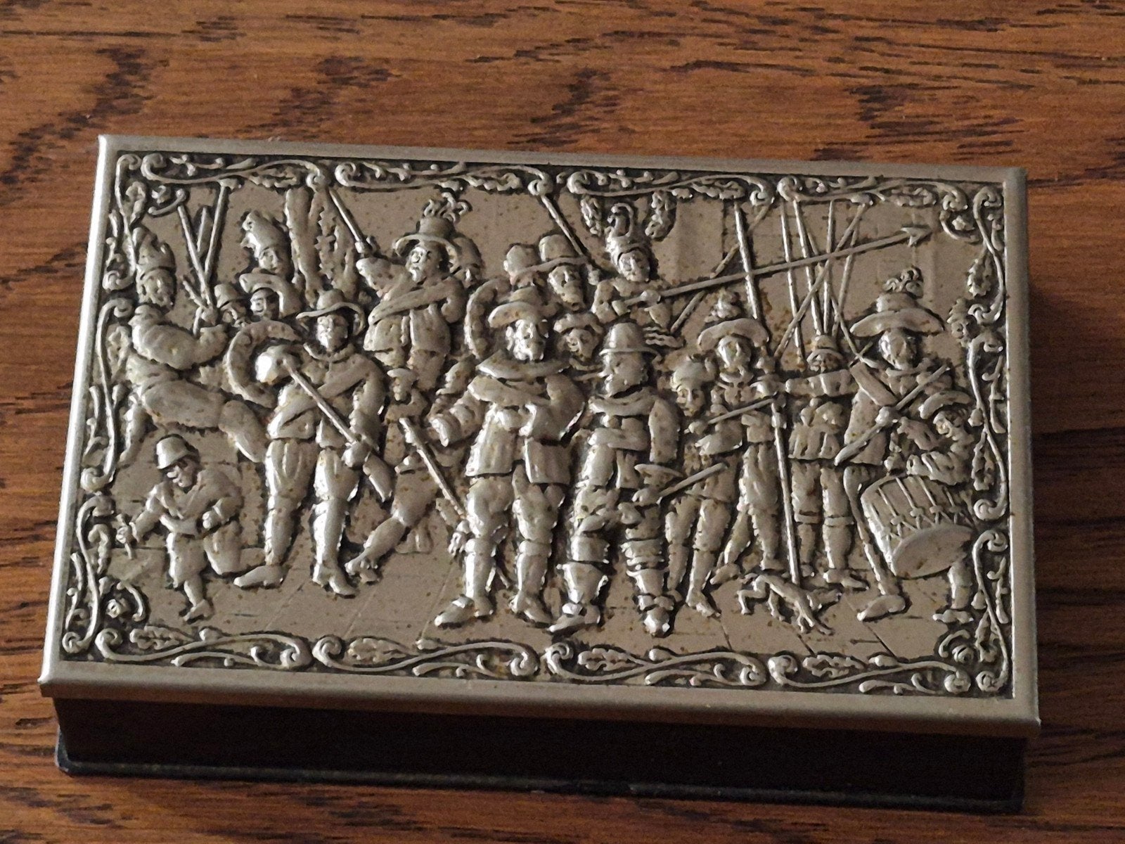 Vintage doosje met De Nachtwacht reliëf, Antiek en Kunst, Ophalen of Verzenden