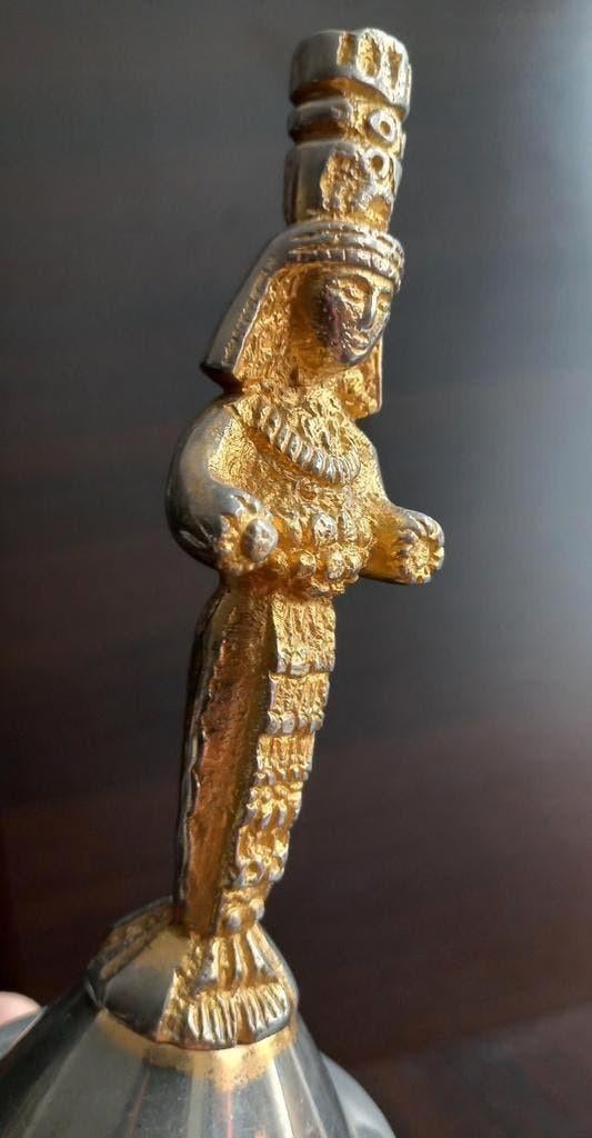 Zeer fraai antiek massief bronzen tafelbel–brons“Artemis”, Antiek en Kunst, Ophalen of Verzenden, Brons