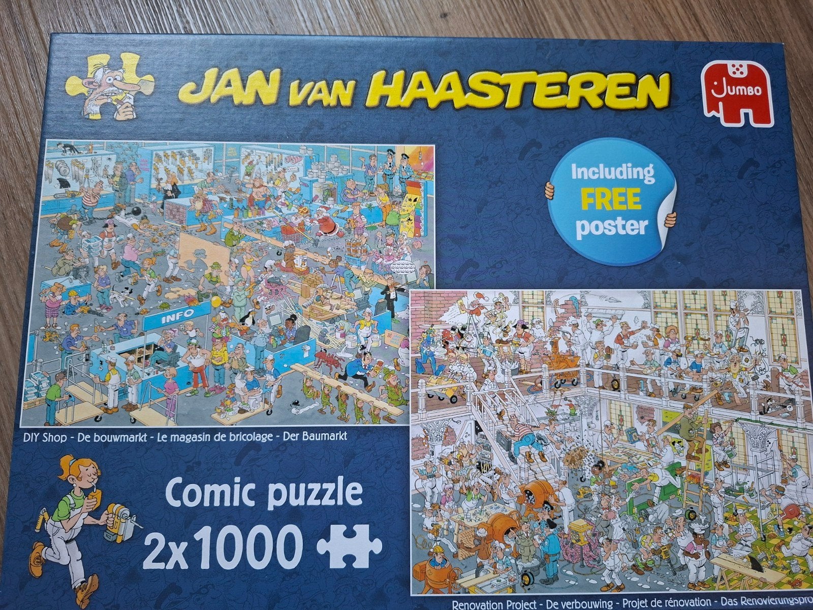 Jan van Haasteren puzzel - De bouwmarkt/De verbouwing 2x1000, Ophalen, 500 t/m 1500 stukjes, Zo goed als nieuw, Legpuzzel