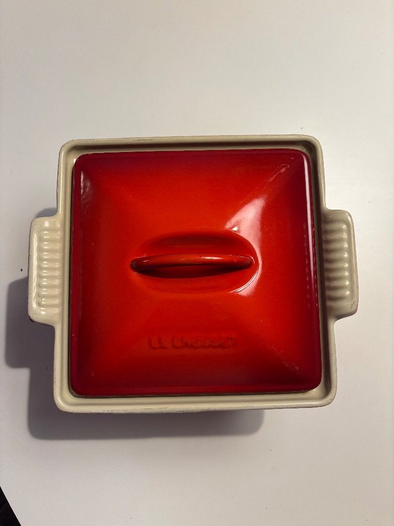 Le Creuset gietijzeren ovenschaal met deksel, Gebruikt, Gietijzer, Overige typen, Le Creuset