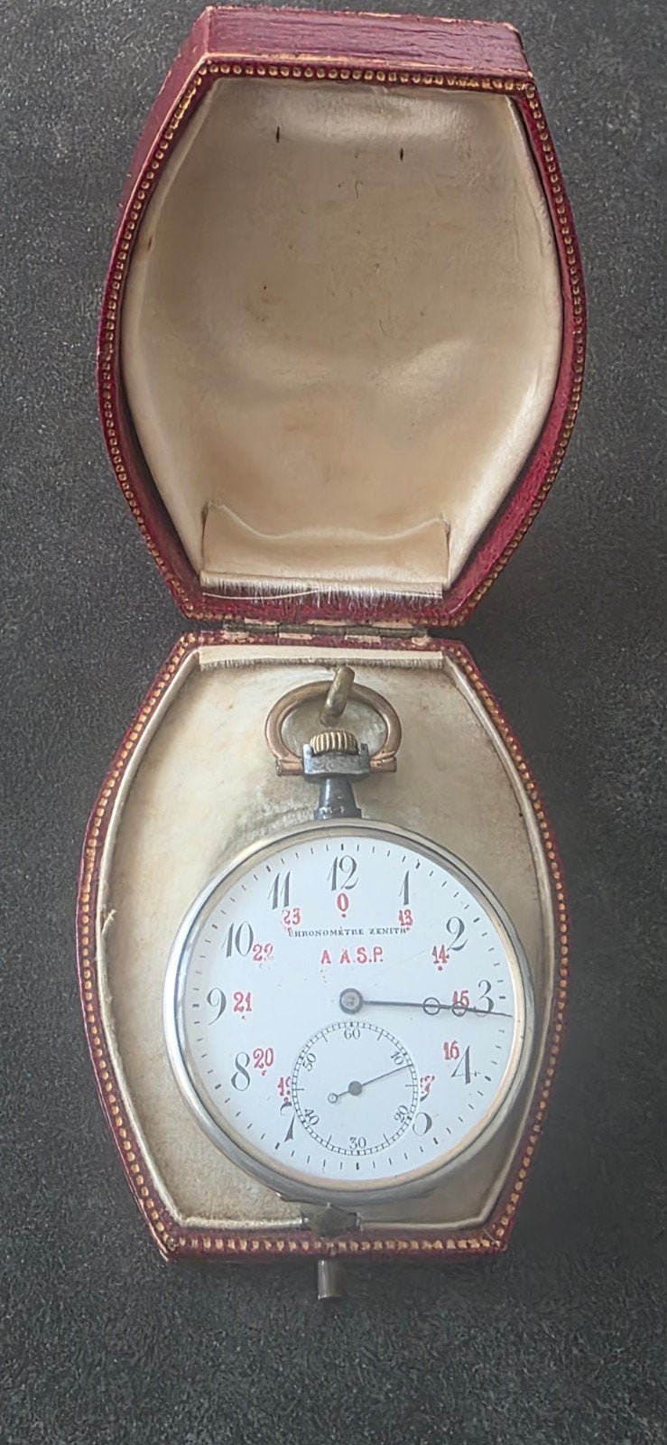 Antiek Zenith Chronomètre Zakhorloge A.A.S.P. Zilver, Ophalen of Verzenden, Zilver, Zakhorloge, 1900 tot 1930