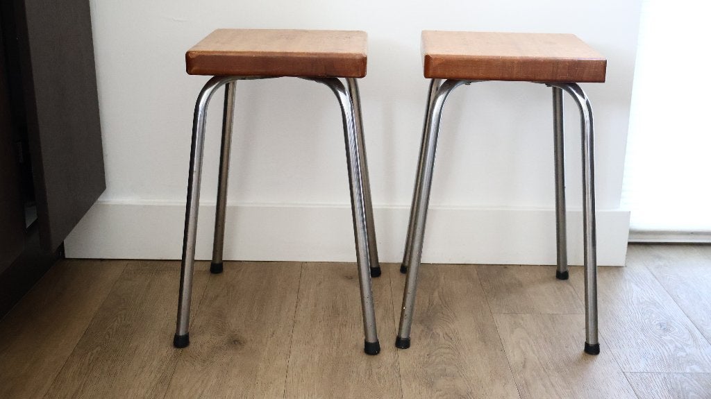 2 x vintage krukken, Huis en Inrichting, Krukjes, Ophalen, Gebruikt, Hout