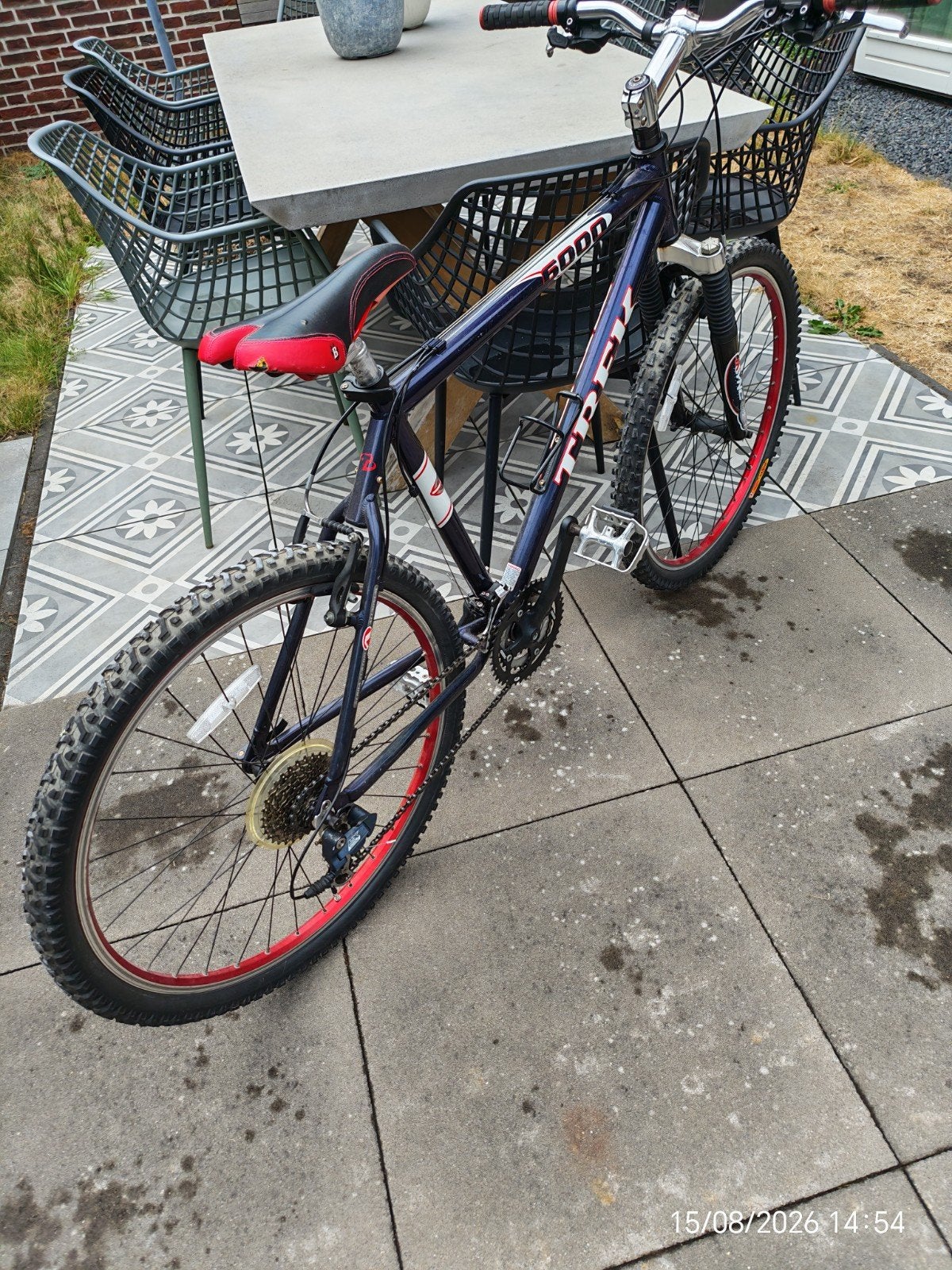 Trek 6000 Mountainbike voorvork vering en Shimano Deore, Ophalen, Hardtail, 49 tot 53 cm, Zo goed als nieuw