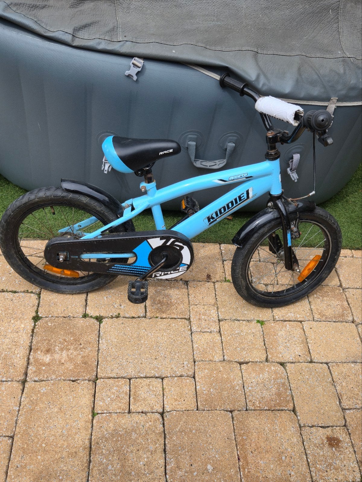 Kiddie Race Kinderfiets 16 inch - Blauw, Ophalen, Gebruikt, 16 tot 20 inch