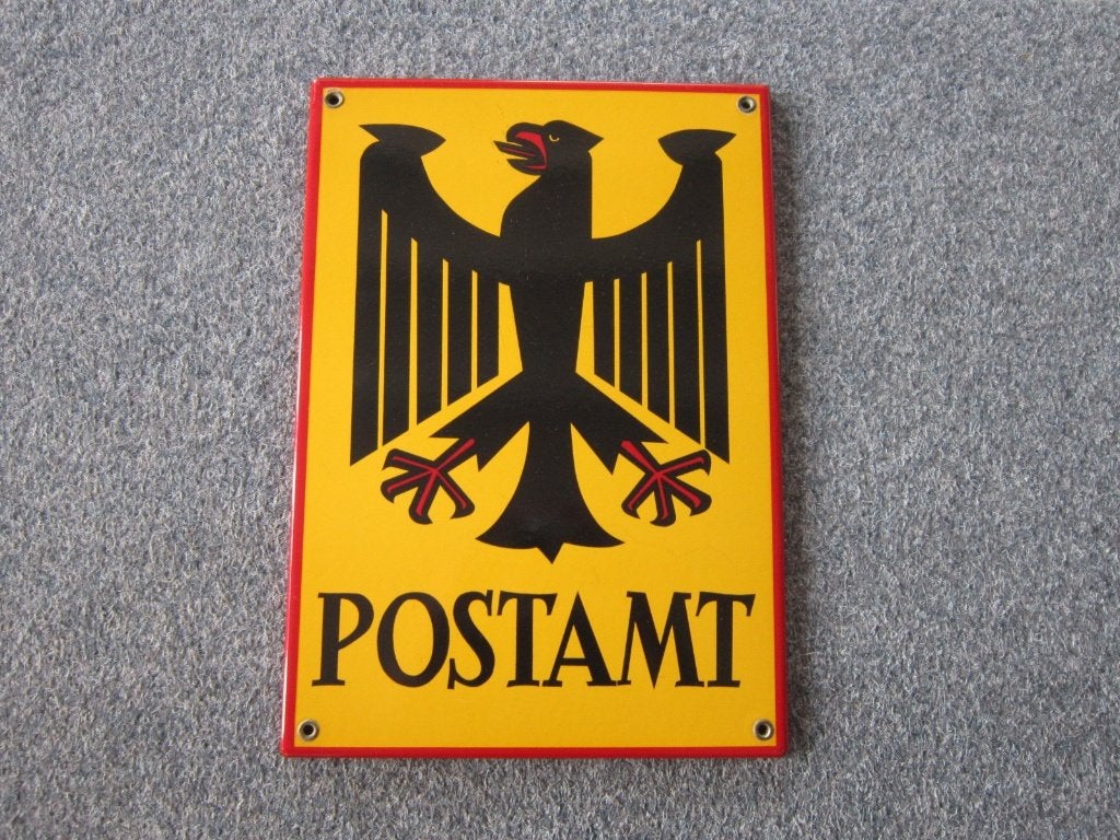 POSTAMT EMAILLE RECLAMEBORD, Ophalen, Zo goed als nieuw, Reclamebord