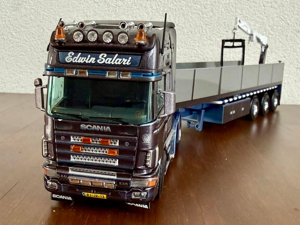 Tekno Edwin Salari Scania 144L - Stenen Trailer: 10 jaar, Hobby en Vrije tijd, Modelauto's | 1:50, Ophalen of Verzenden, Zo goed als nieuw