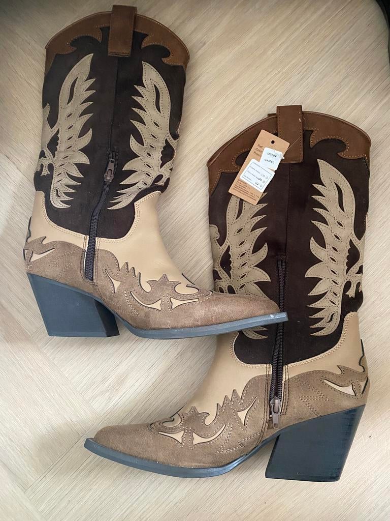 Nieuwe cowboylaarzen, Kleding | Dames, Schoenen, Hoge laarzen, Bruin, Nieuw, Ophalen of Verzenden