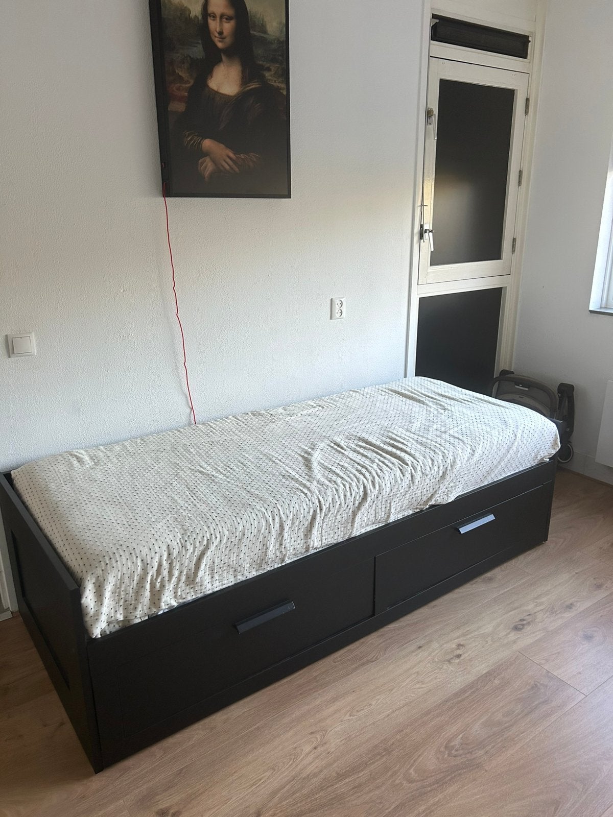 BRIMNES slaapbank Ikea zwart, Ophalen, Zwart, Tweepersoons, Zo goed als nieuw