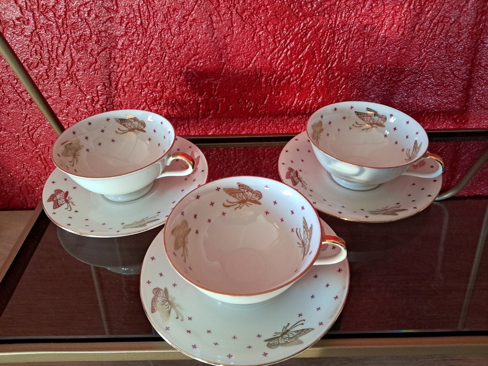 Vintage porseleinen theekopjes met schotels., Antiek en Kunst, Ophalen of Verzenden