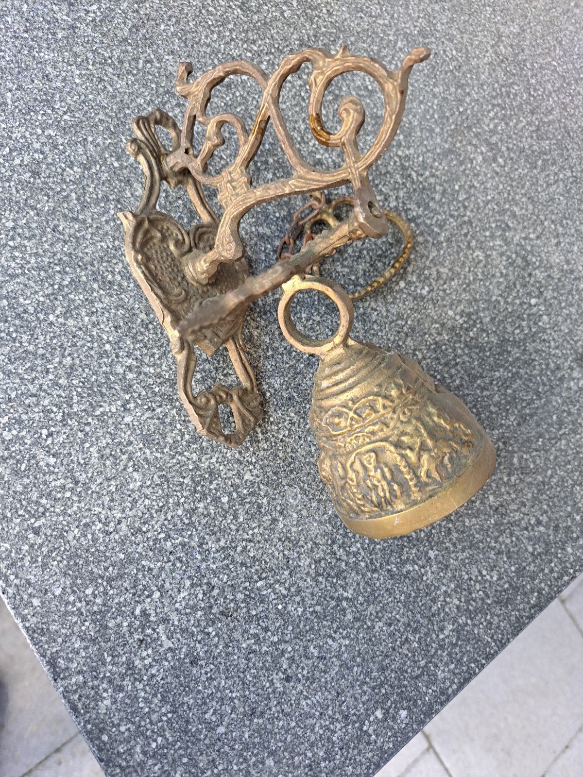 Antieke Messing Deurbel - Decoratieve Wandbel, Ophalen of Verzenden, Gebruikt