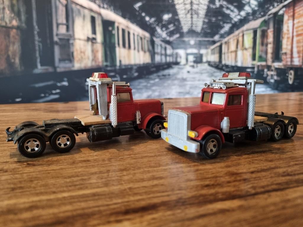 2x Vintage Peterbilt truck Matchbox 1978, Overige merken, Gebruikt, 1:50 of kleiner, Ophalen of Verzenden