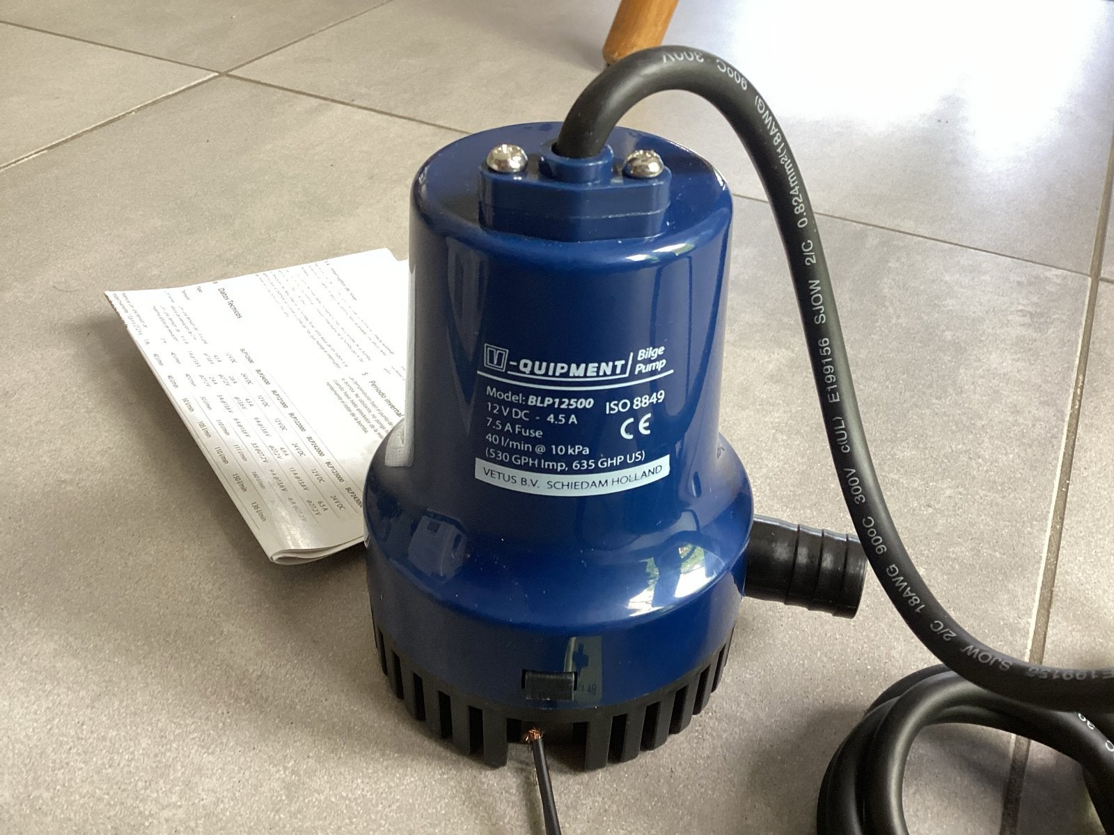 Vetus Bilgepomp BLP12 500 - Nieuw in verpakking, Ophalen of Verzenden, Nieuw, Motor en Techniek