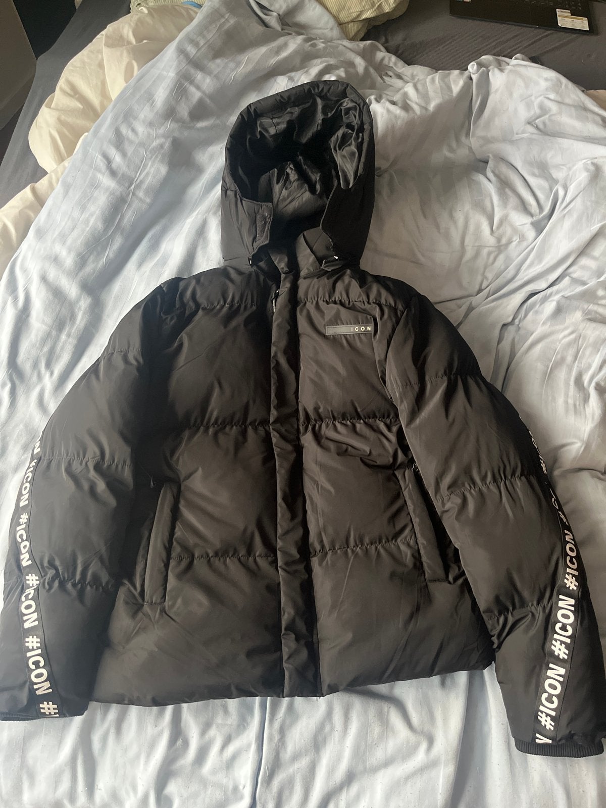 #ICONE Pufferjack met capuchon - Zwart - XXL, Ophalen, Nieuw, Overige maten, Zwart