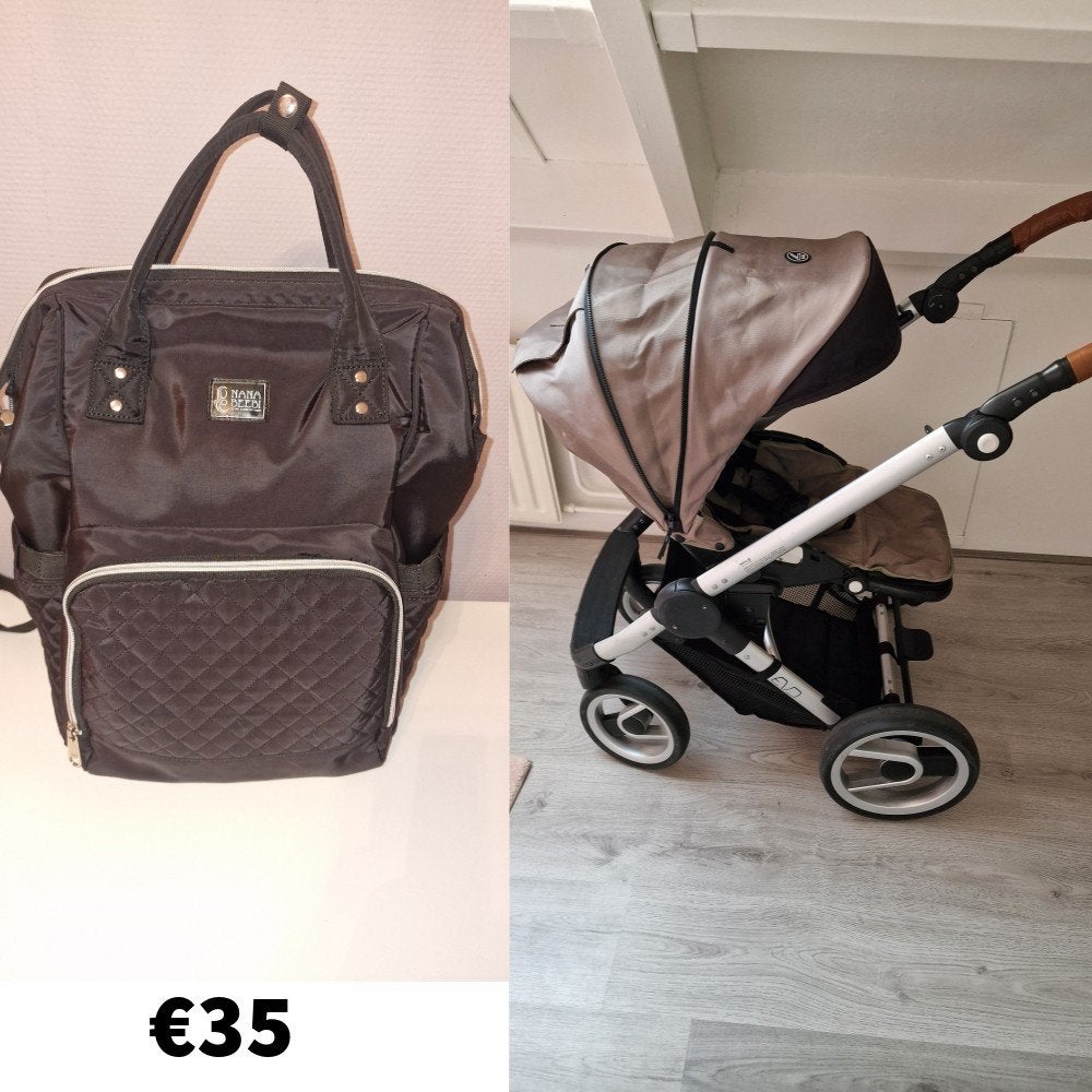Mutsy kinderwagen met reiswieg en voetenzak en luiertas, Ophalen, Gebruikt, Mutsy, Met reiswieg
