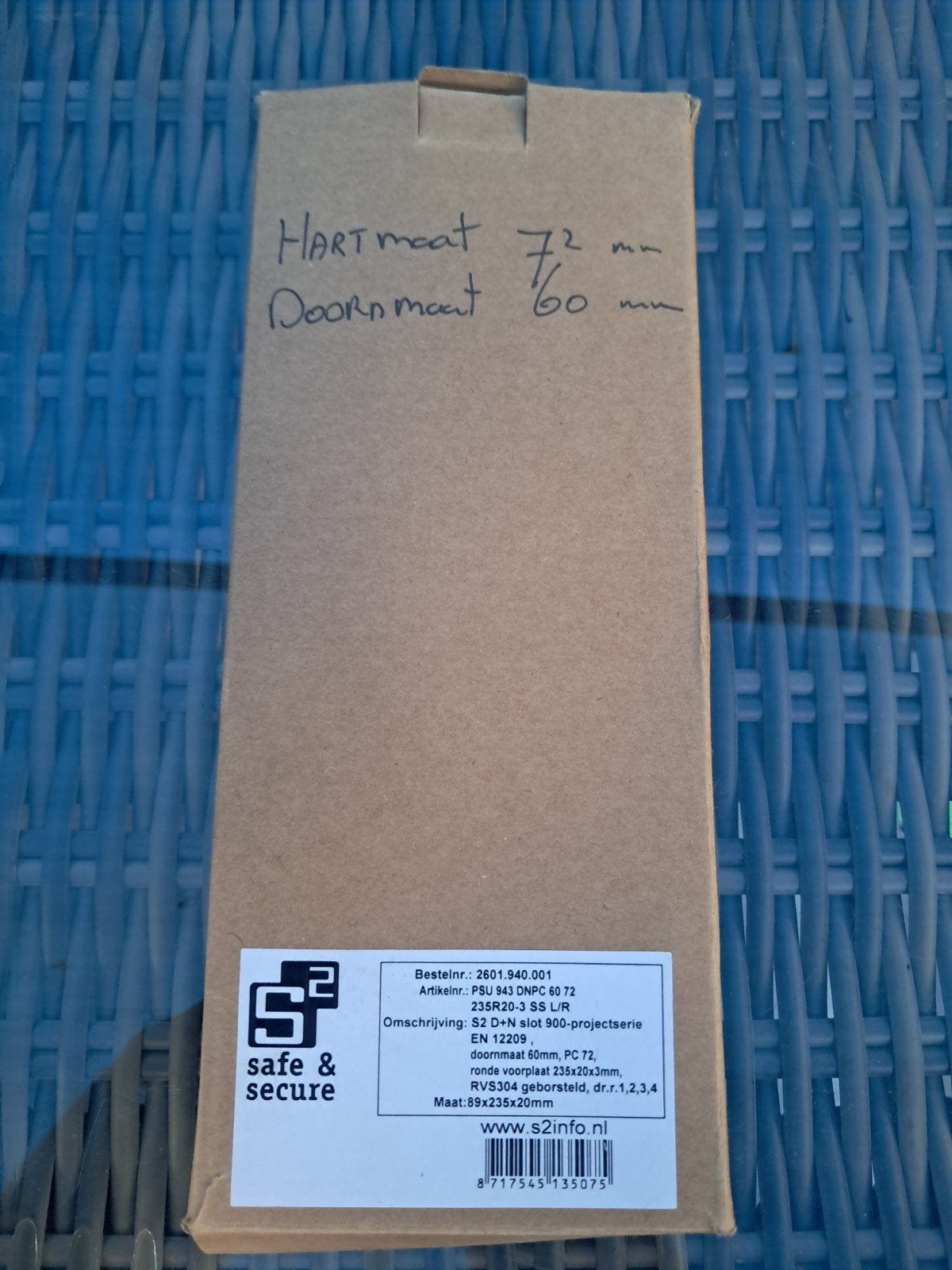Safe&Secure Slot Hartmaat 72mm Dornmaat 60mm Nieuw, Ophalen of Verzenden
