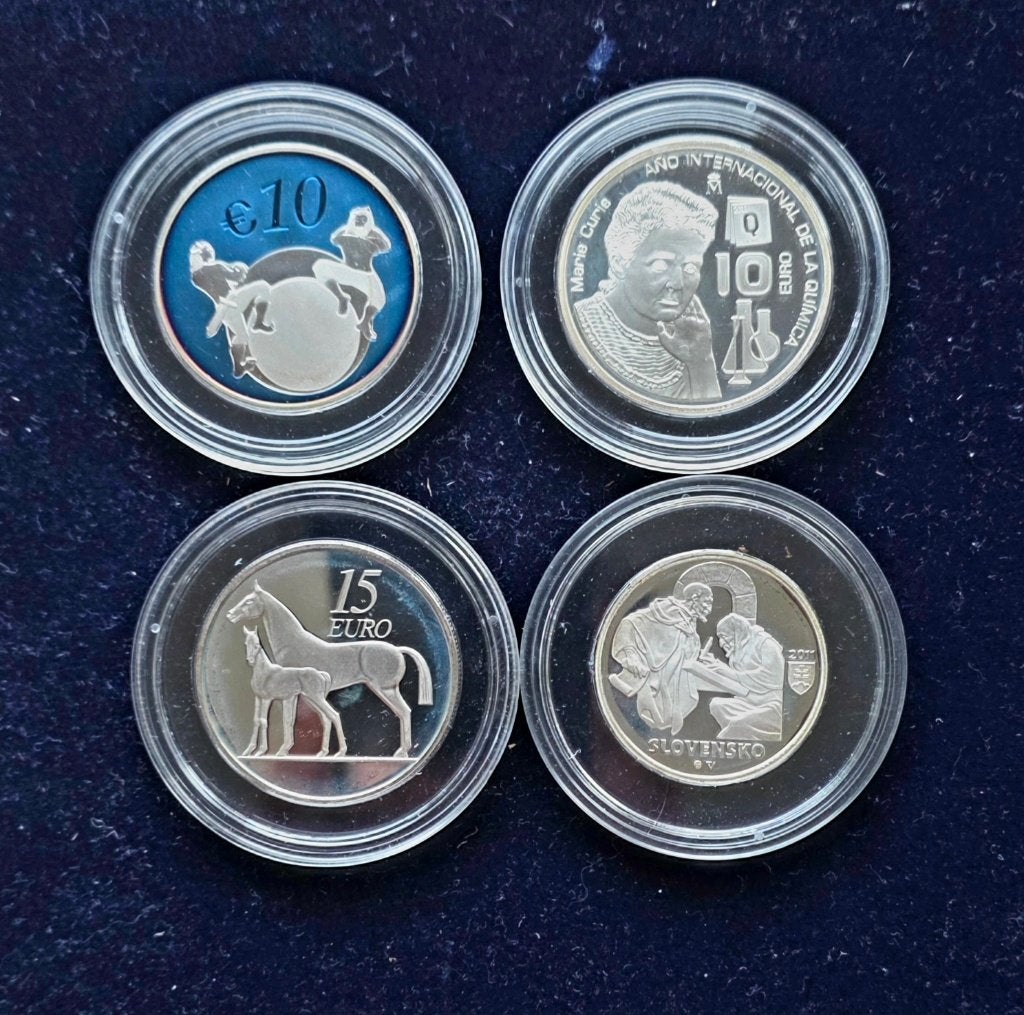 IRELAND/SPAIN ETC.4 SPECIALE UITGIFTEN VAN DE EURO SILVER, Overige landen, Verzenden, Setje, 2 euro