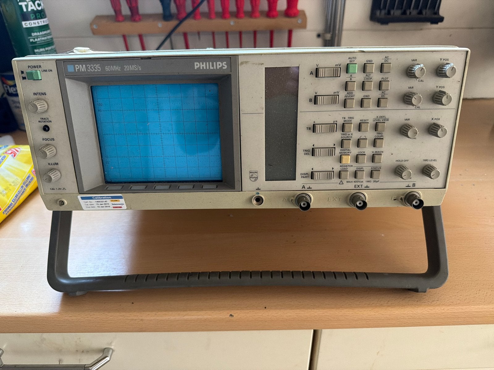 Philips PM 3335 60MHz 20MS/s Oscilloscope, Ophalen, Gebruikt, Elektriciteit