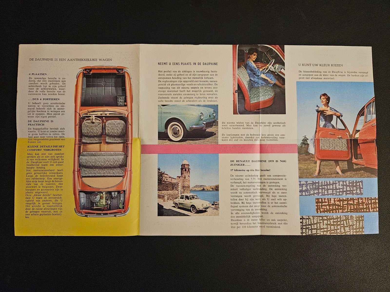 Brochure Renault Dauphine, Boeken, Ophalen of Verzenden, Zo goed als nieuw, Renault