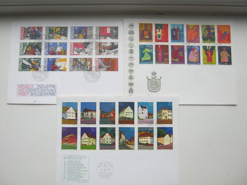 3 grootformaat FDC's Liechtenstein, Postzegels en Munten, Ophalen of Verzenden, Postfris