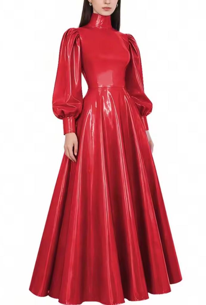 Prachtige Wijde PVC Jurk, tm 3XL, Kleding | Dames, Verzenden, Nieuw, Onder de knie