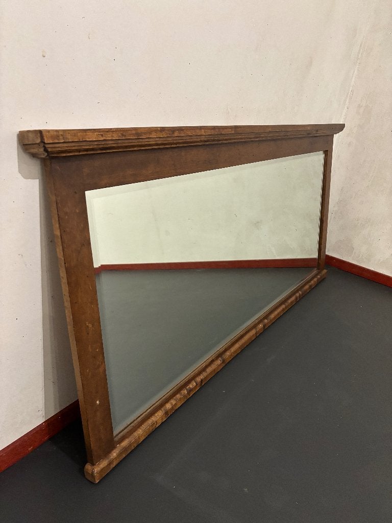 Grote houten spiegel met klassieke lijst, Ophalen, Gebruikt, 125 cm of meer, Minder dan 100 cm
