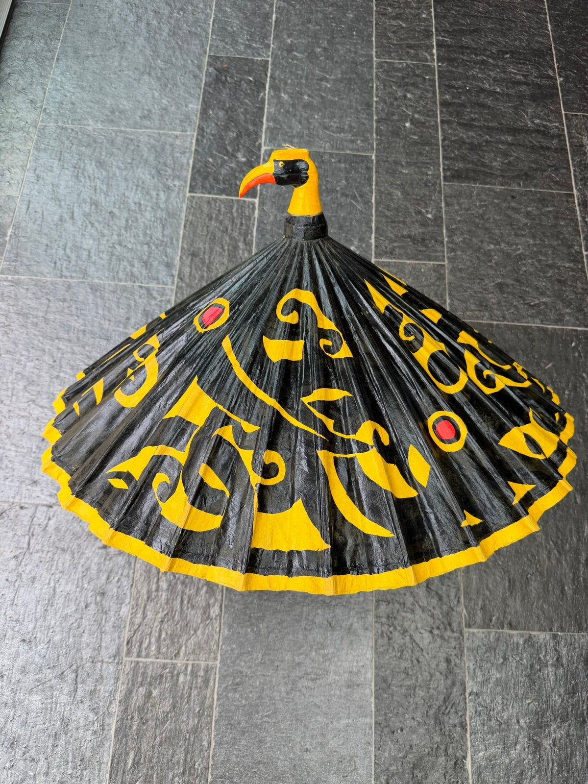 VINTAGE Bamboe parasol 65 cm Hornbill vogelkop, Tuin en Terras, Ophalen of Verzenden, Nieuw, Minder dan 1 meter, Parasolvoet