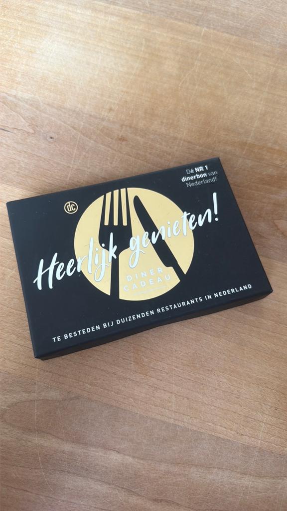 Diner cadeau (50 euro), Tickets en Kaartjes, Eén persoon, Cadeaubon