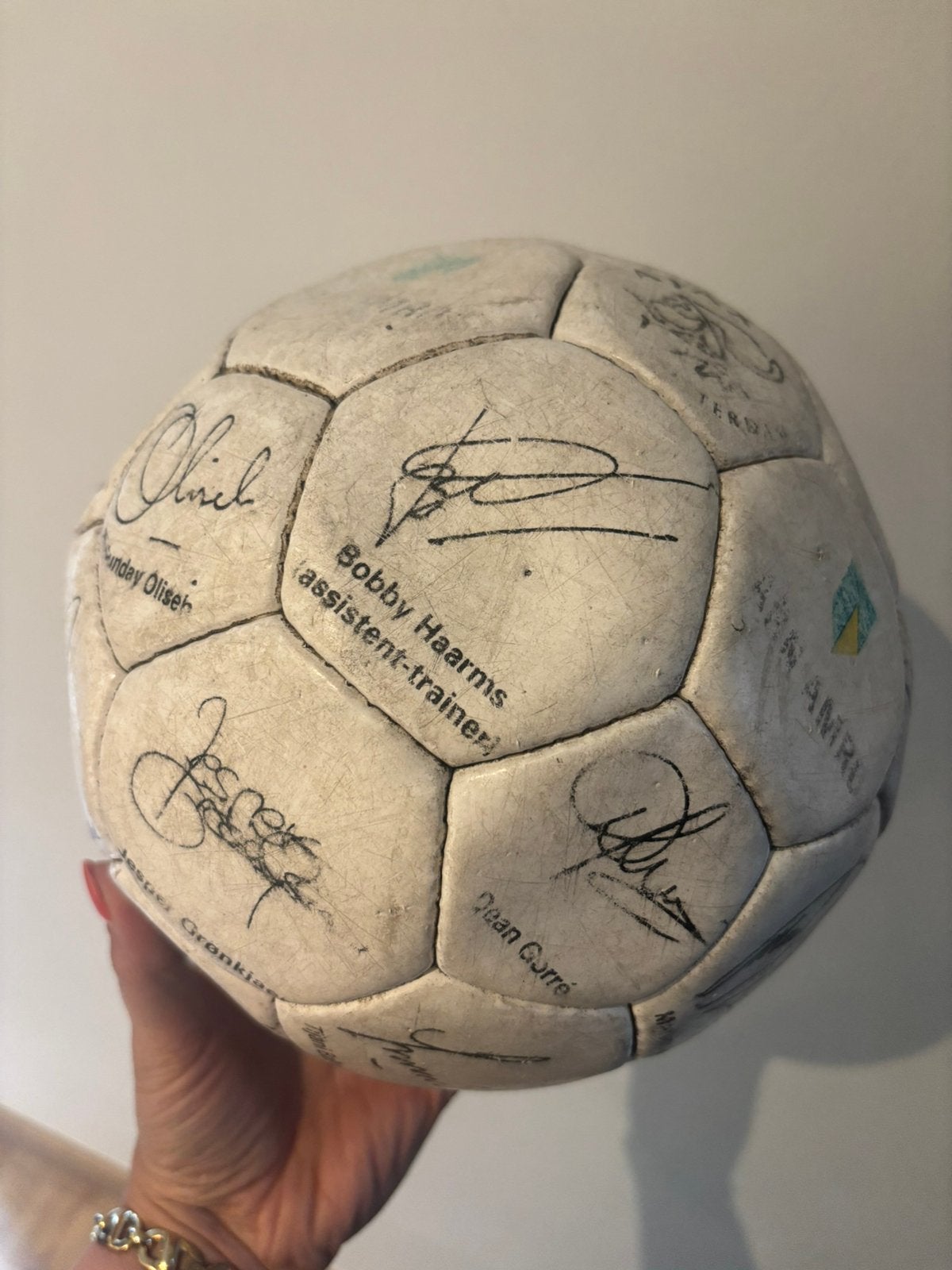 Ajax voetbal met handtekeningen 2000, Maat XL, Ophalen, Gebruikt, Bal