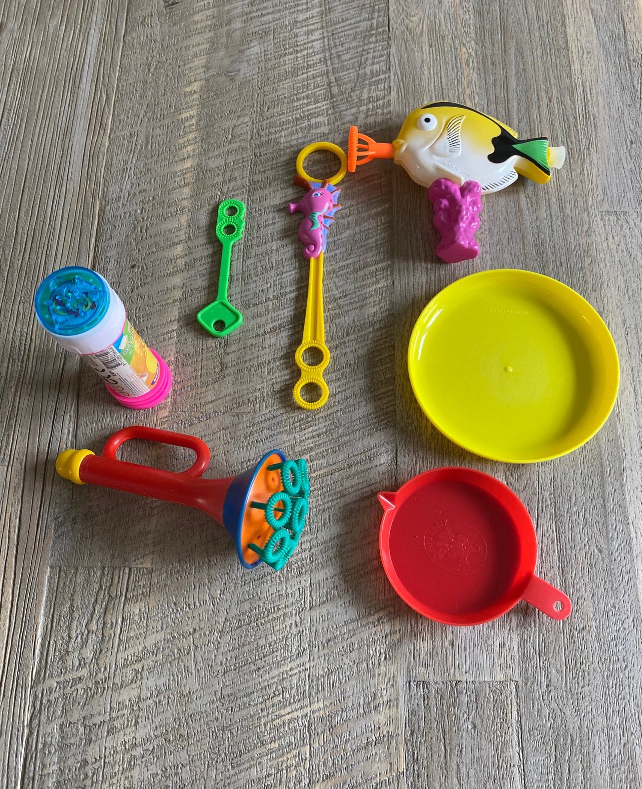 Bellenblaas set: 7 delig, weinig gebruikt, Kinderen en Baby's, Speelgoed | Buiten | Los speelgoed, Ophalen of Verzenden, Gebruikt