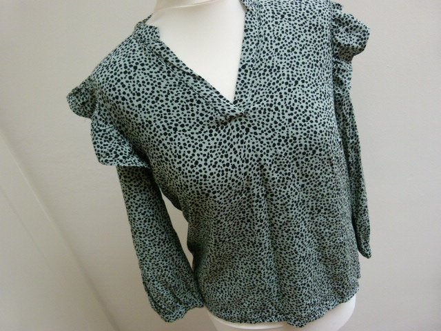 Tuniek top blouse grijs zwart roezel maat 38 VILA, Maat 38/40 (M), Overige kleuren, Vila, Ophalen of Verzenden
