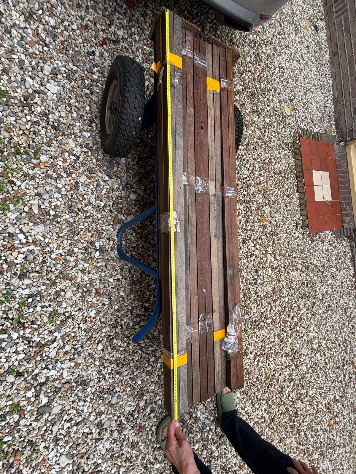 Hardhout planken - 32 stuks, Ophalen, 25 tot 50 mm, Eiken, Zo goed als nieuw