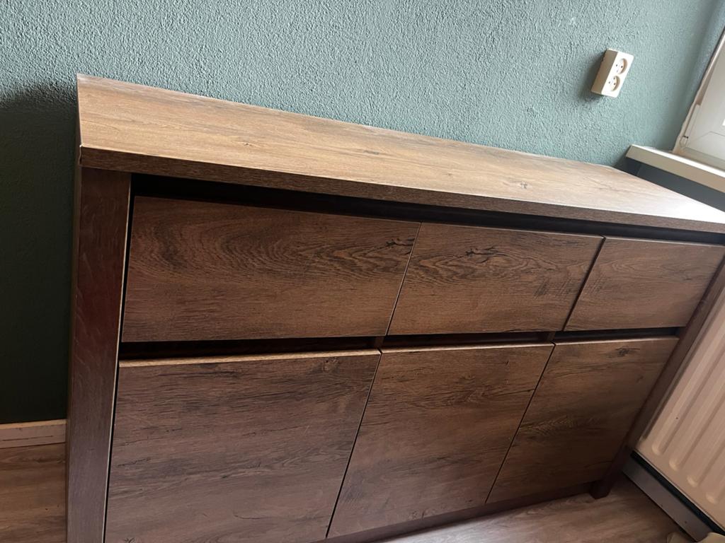 JYSK Kast met volledig uittrekbare lades - B130xH79xD43cm, Ophalen, Gebruikt, 100 tot 150 cm, Met lade(s)