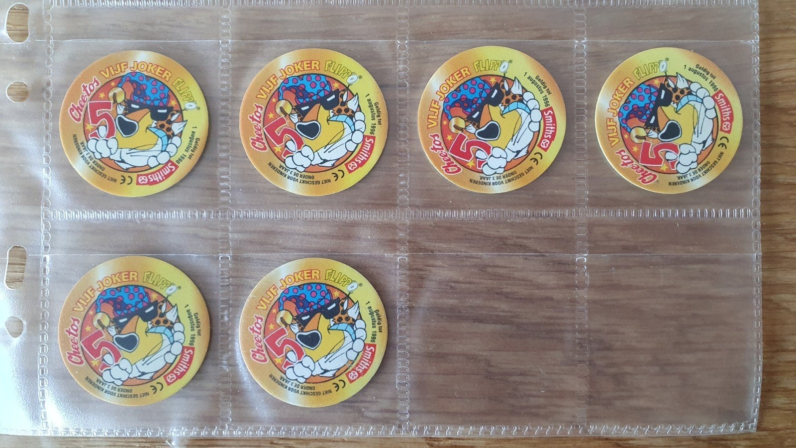 6x Joker Flippo 5 punten met groene poot Chester Cheetos Smi, Verzamelen, Flippo's, Verzenden, Looney Tunes, Losse flippo's