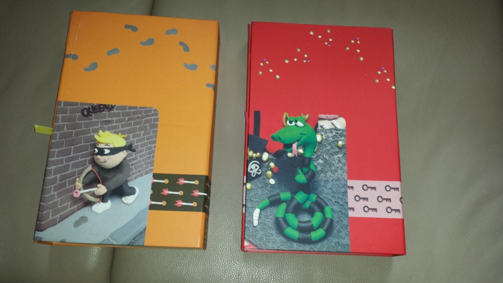 Set van 2 fotoboeken met bewaarbox, Gebruikt, Overige merken, Meerkleurig, Met insteekhoezen
