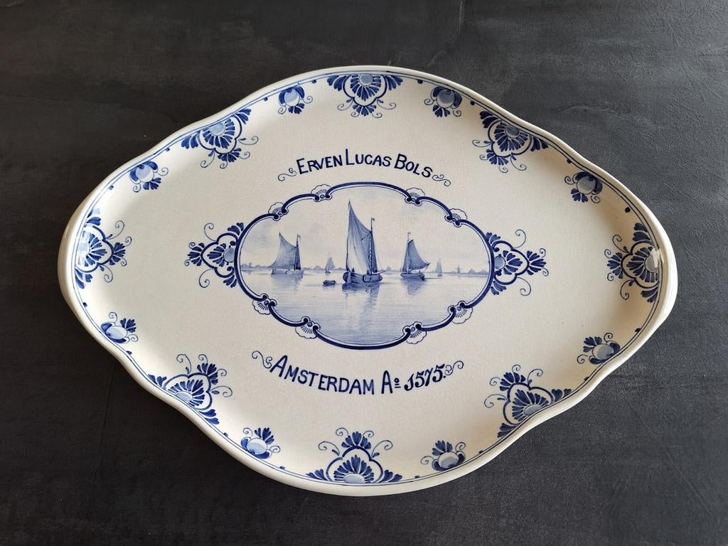 Porceleyne Fles Delft Blauw wandbord antiek., Ophalen of Verzenden